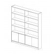 Bookshelf with 2 Sections 4 Doors 